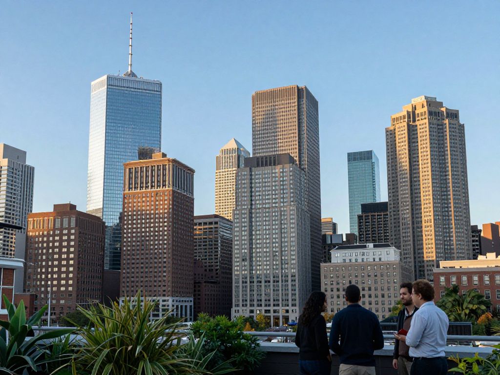 A skyline view of Boston representing business growth and stability