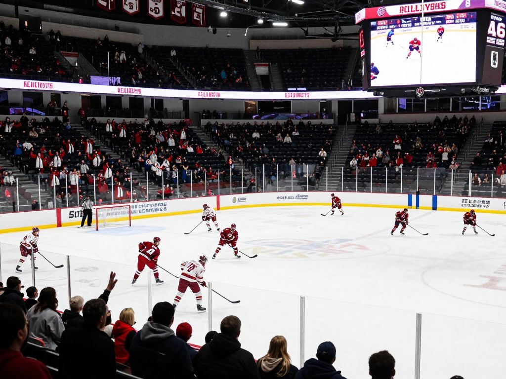 Boston College Eagles playing against Stonehill Skyhawks at Kelley Rink
