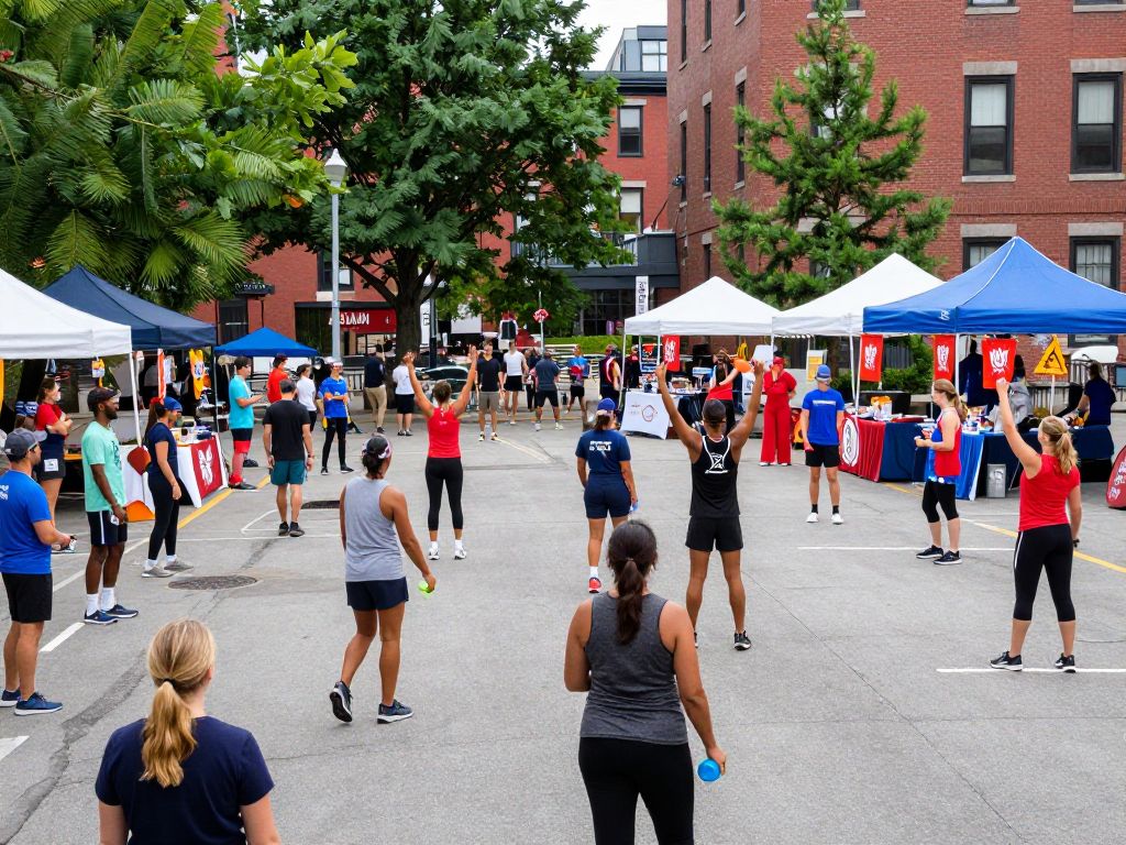 People engaging in various community events in Boston.