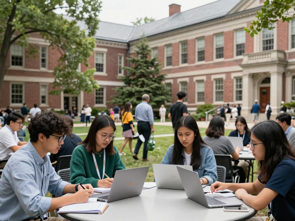 Boston university researchers collaborating on innovative projects.