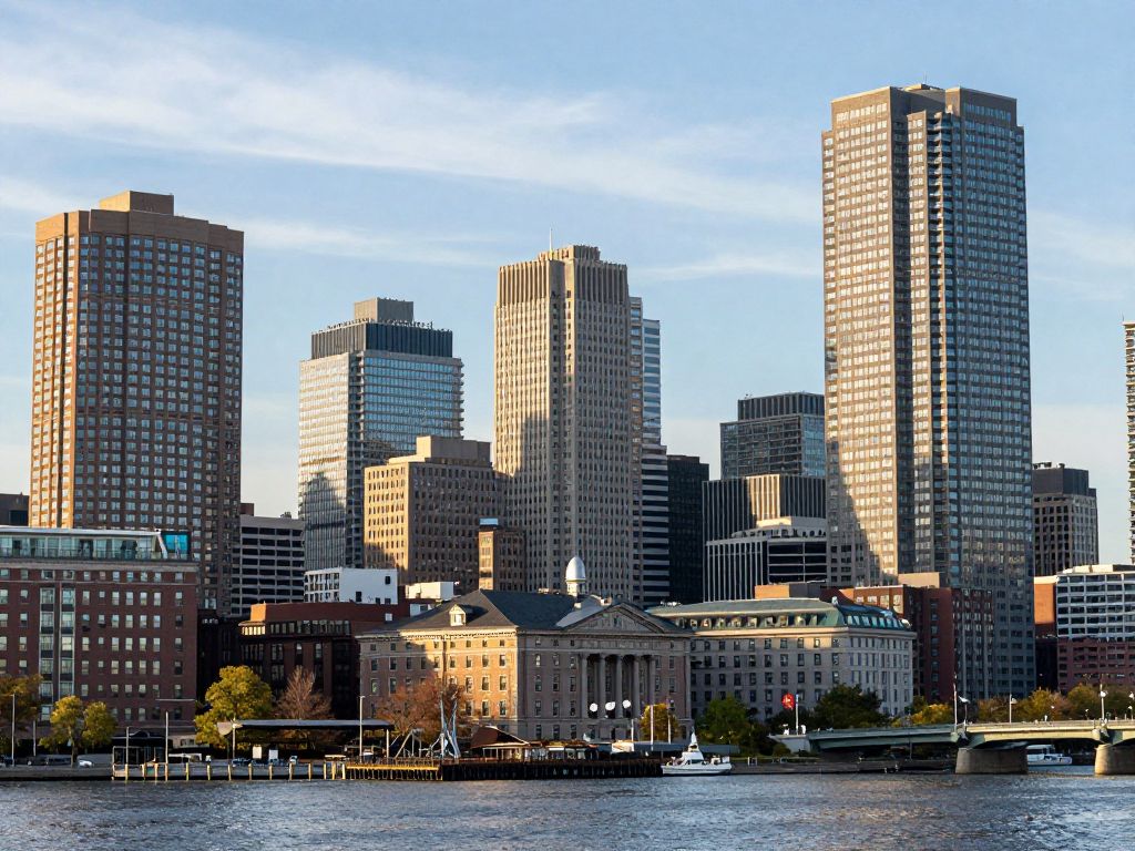 Aerial view of Boston's skyline representing economic growth