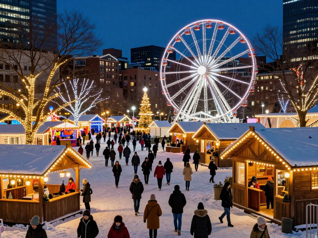 Visitors enjoying activities at Boston Frostival winter festival
