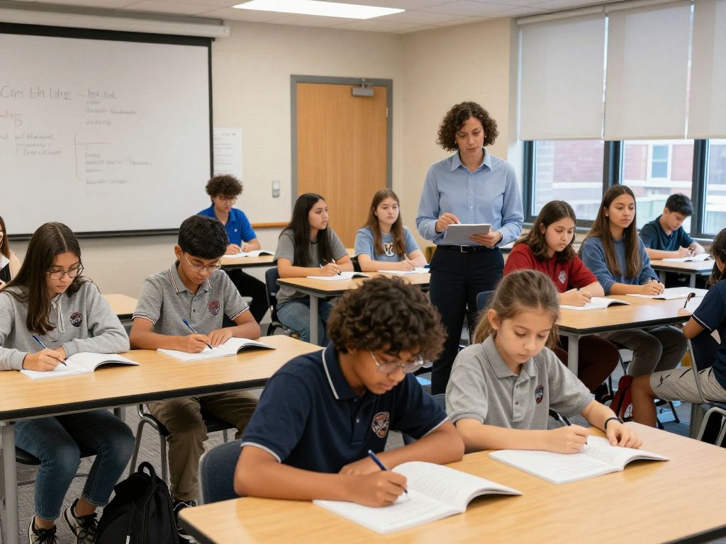 Students from Boston high schools engaged in collaborative learning activities