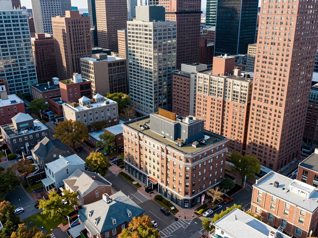 Aerial view of Boston's residential areas