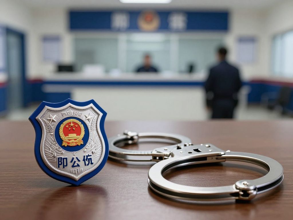 Police badge and handcuffs as a symbol of law enforcement accountability.