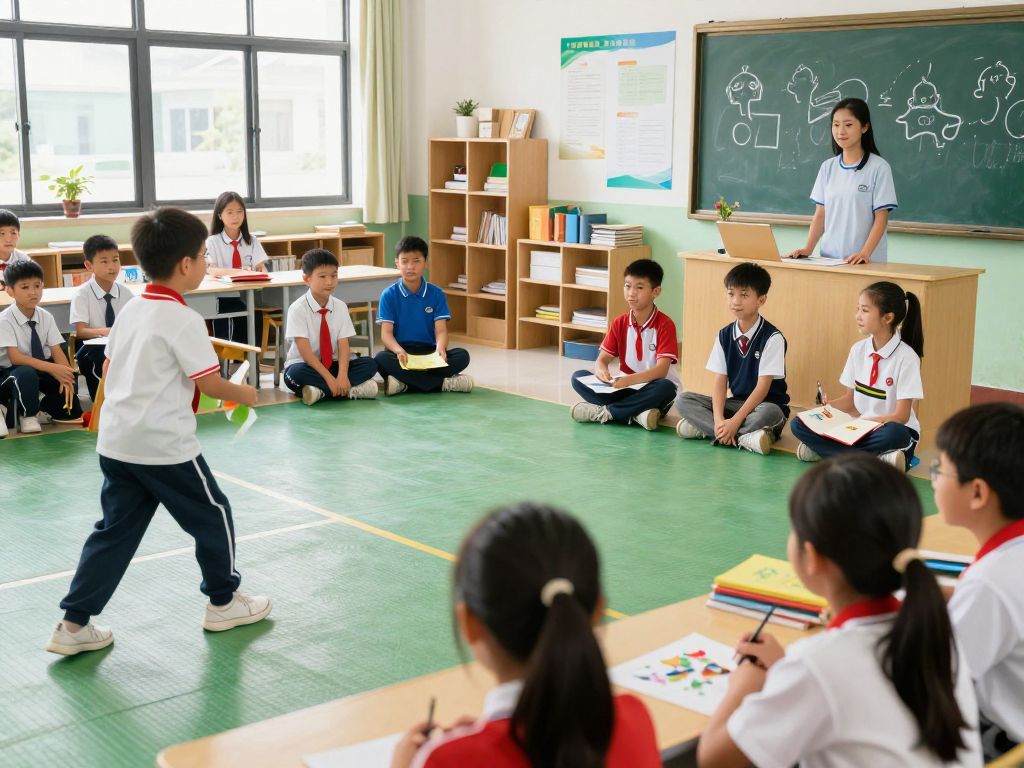 Students participating in extracurricular activities in a Boston school.