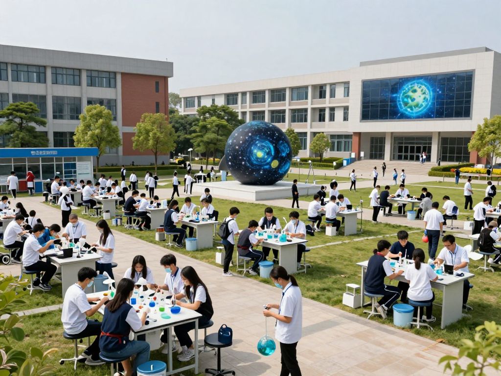 Students at Boston University engaged in scientific research on campus