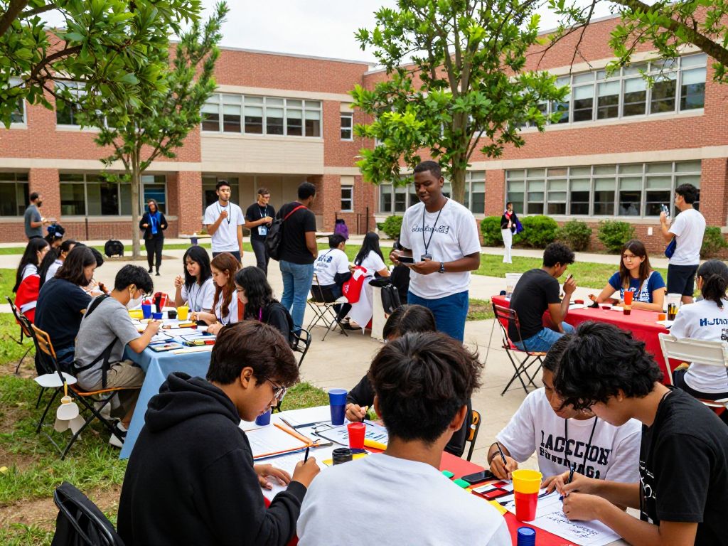 Students participating in a celebration for Martin Luther King, Jr. Day at Boston University.