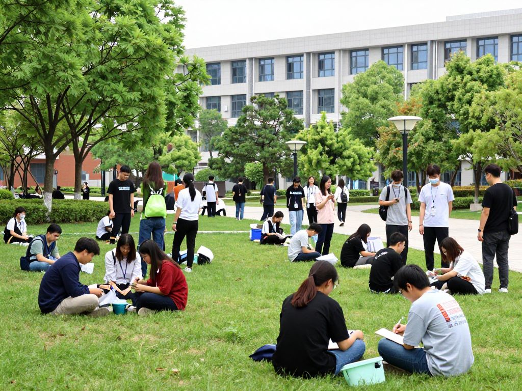 Students at Boston University working on sustainability projects