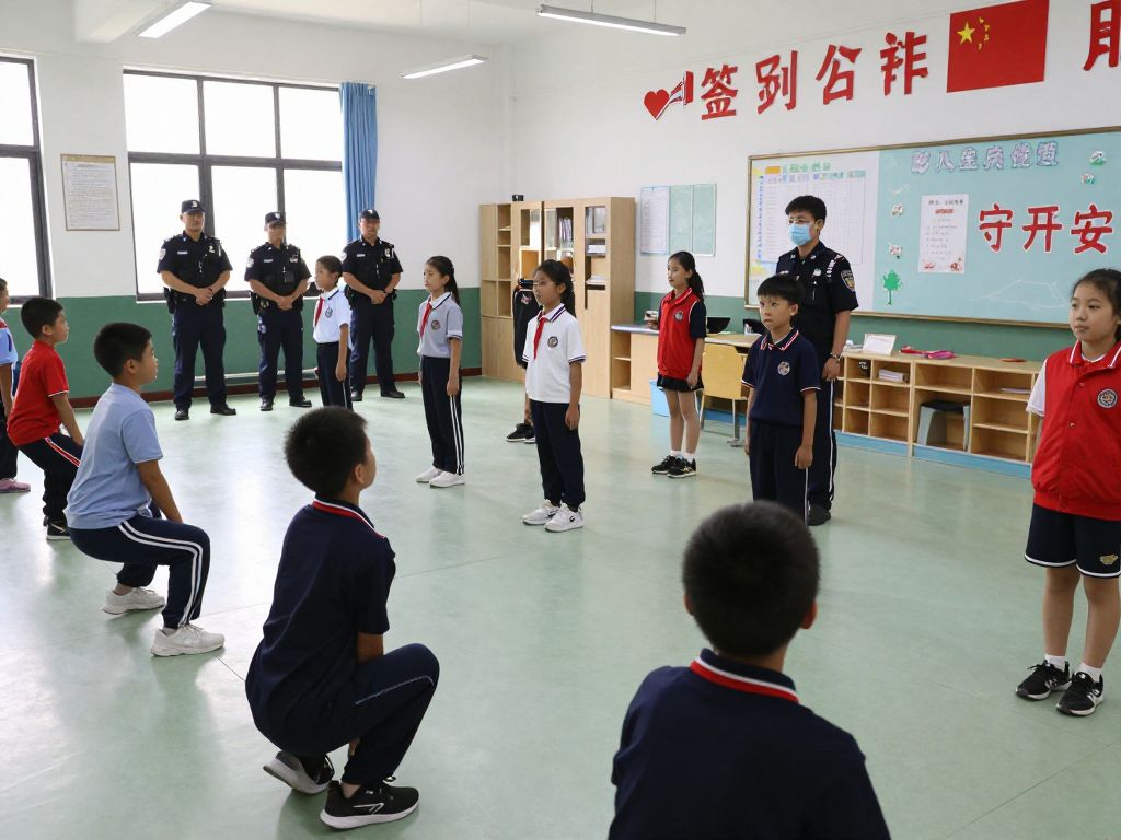 Students practicing lockdown procedures at Brookline High School