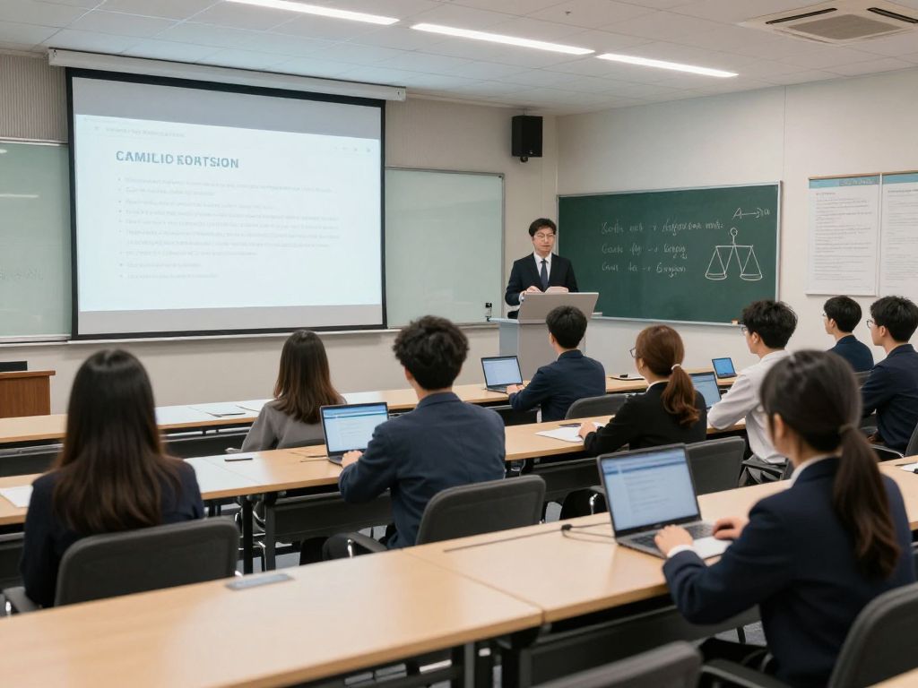 Students learning about AI in law at Boston University.