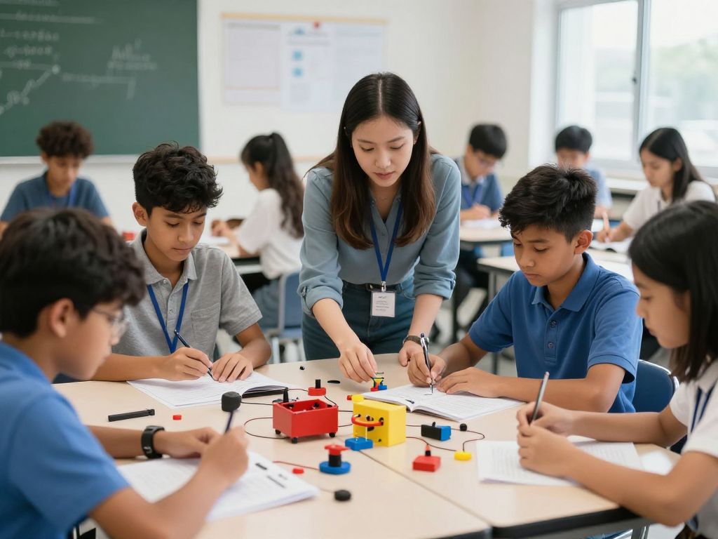 Students participating in hands-on engineering activities in the BU LEAP Program