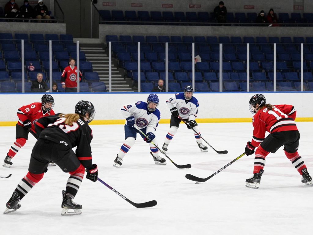 Boston University Women's Hockey team in action