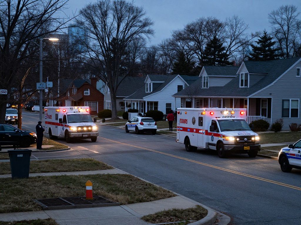 Police and emergency vehicles at the scene of a shooting in Carver.