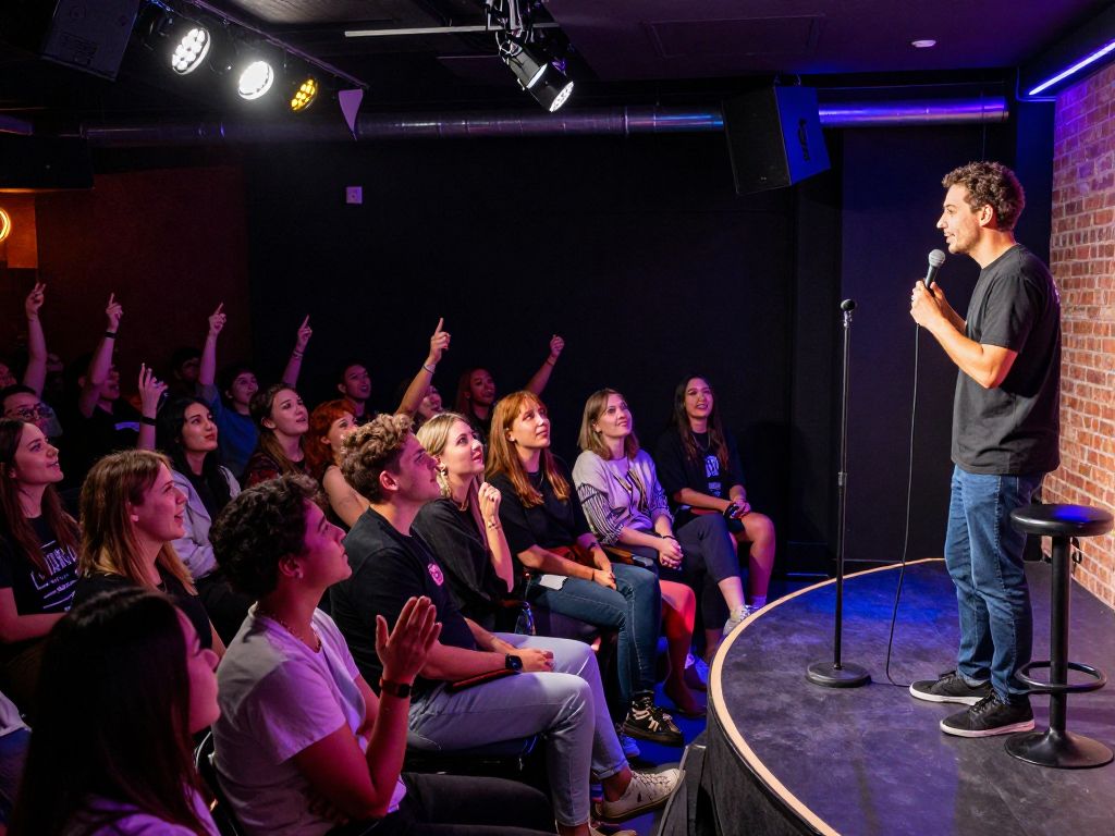 Crowd enjoying Chris Tabb's comedy show