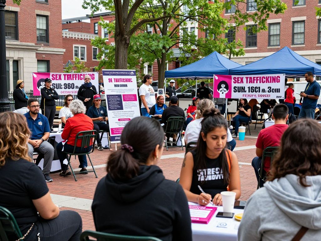 Community event in Boston raising awareness about sex trafficking
