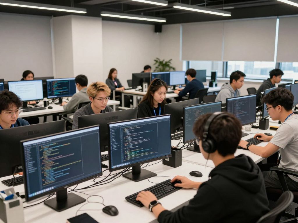 Participants engaging in a coding workshop at CarGurus