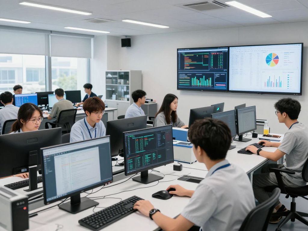 Students working in the Data Sciences Lab at Curry College