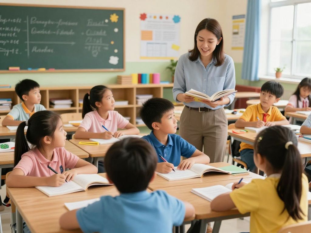 Young students participating in early literacy tutoring in a classroom setting.
