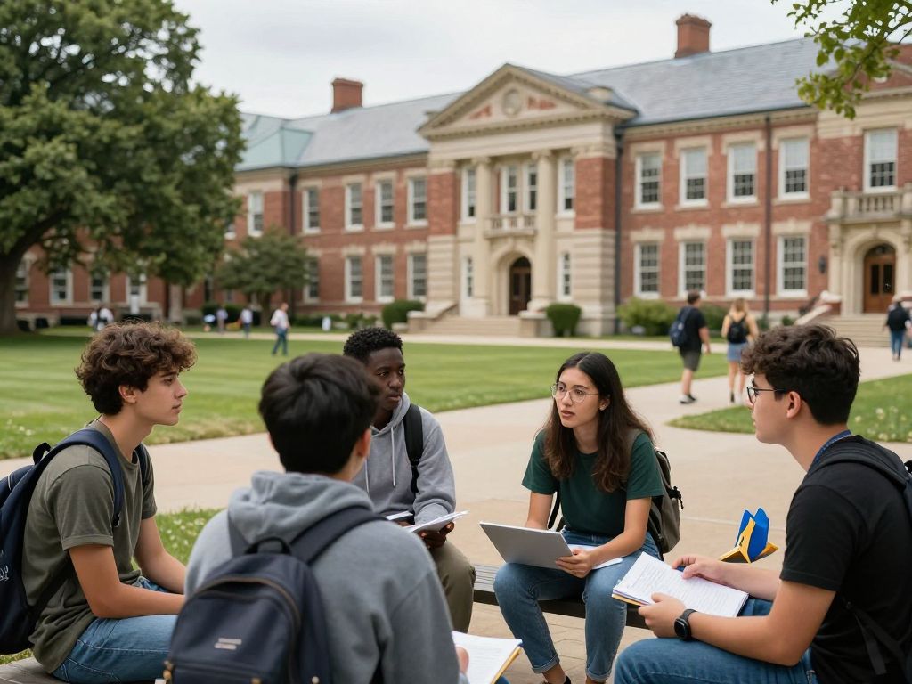 Students discussing activism on Harvard University's campus