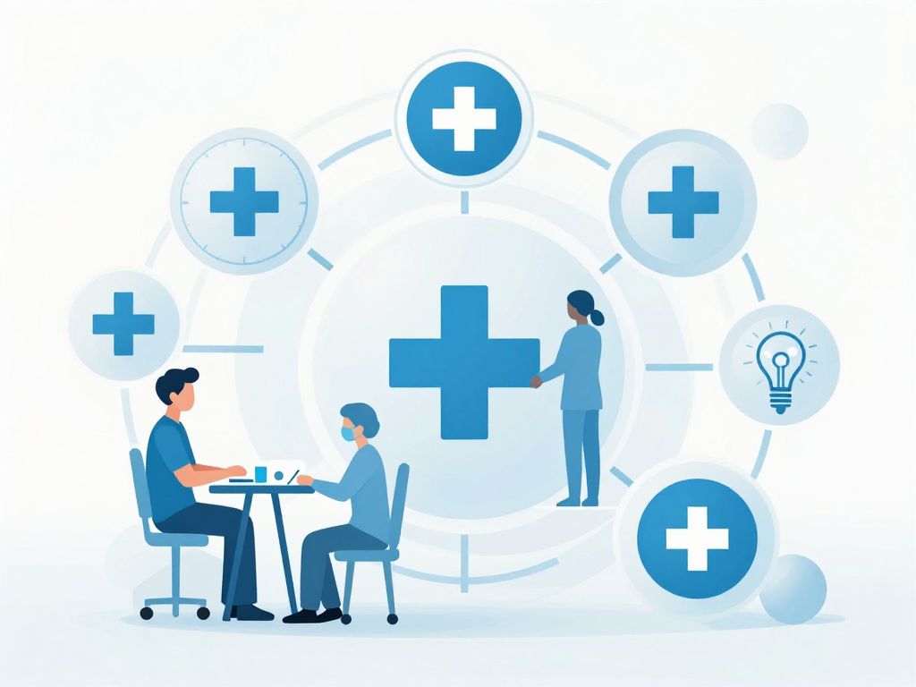 Graphic depicting healthcare improvement initiatives