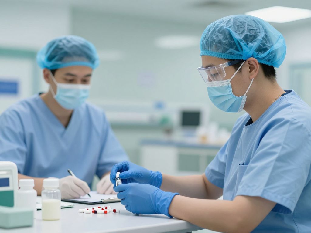 A secure pharmacy in a hospital emphasizing medication safety and integrity.