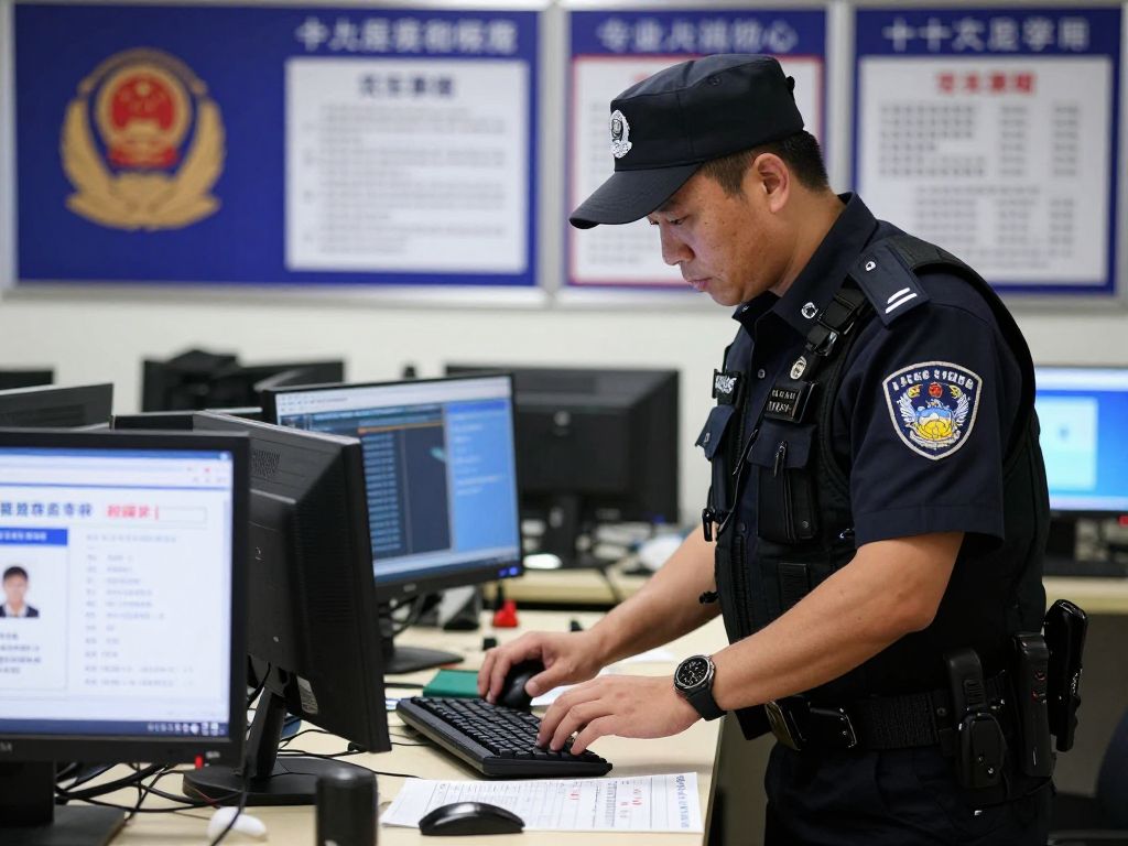 Officer investigating digital evidence in a child protection case