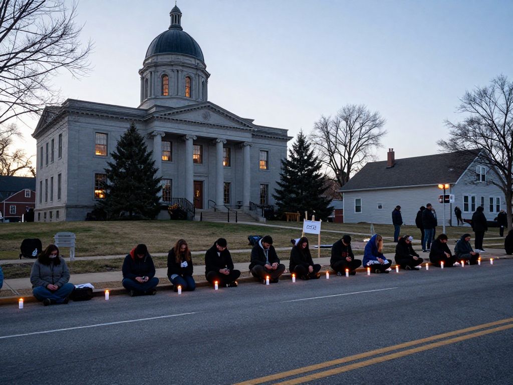 Community members gathering in remembrance in Lynn.