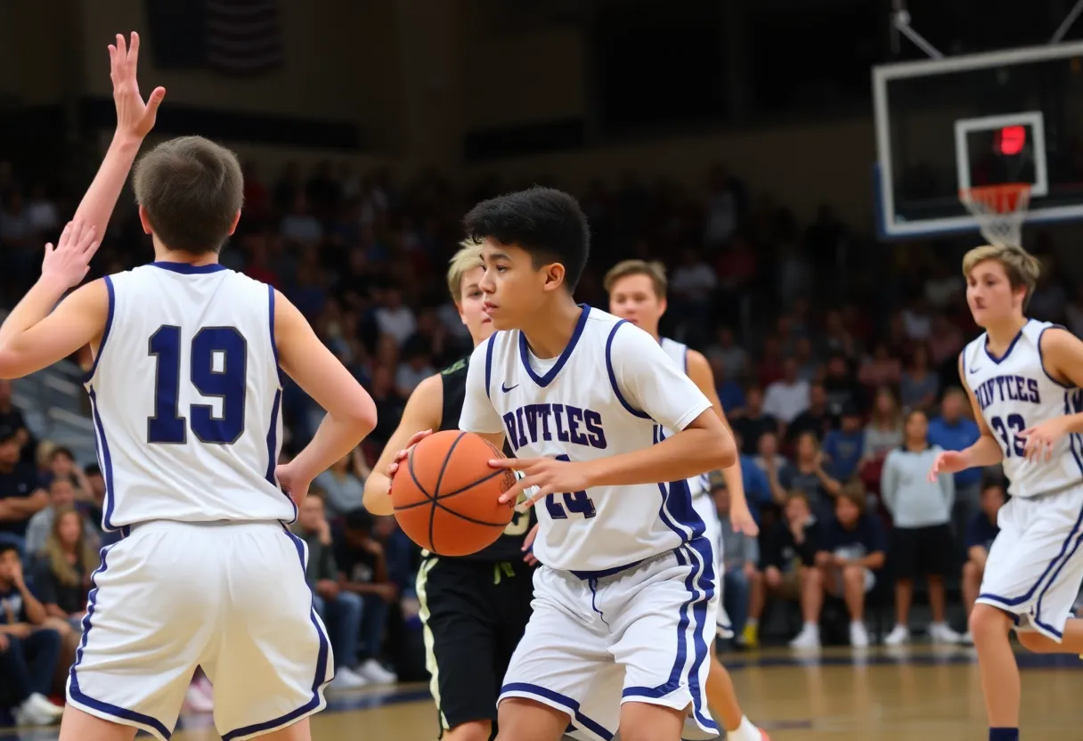 Lynn Tech basketball team playing in a Commonwealth Athletic Conference game