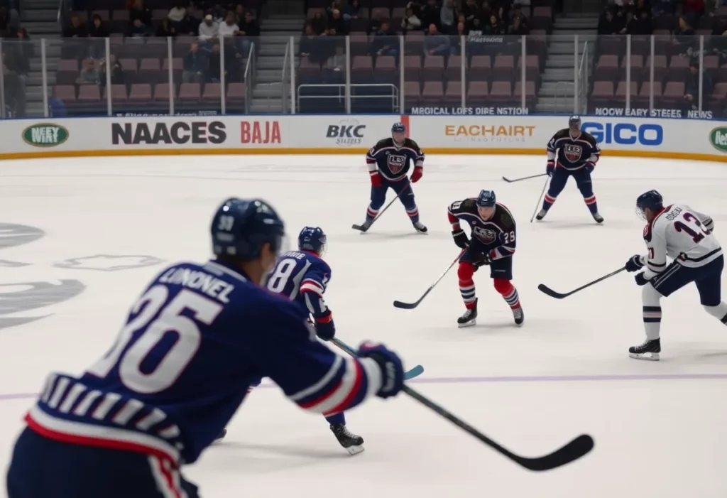 Girls playing ice hockey in Massachusetts Division 2