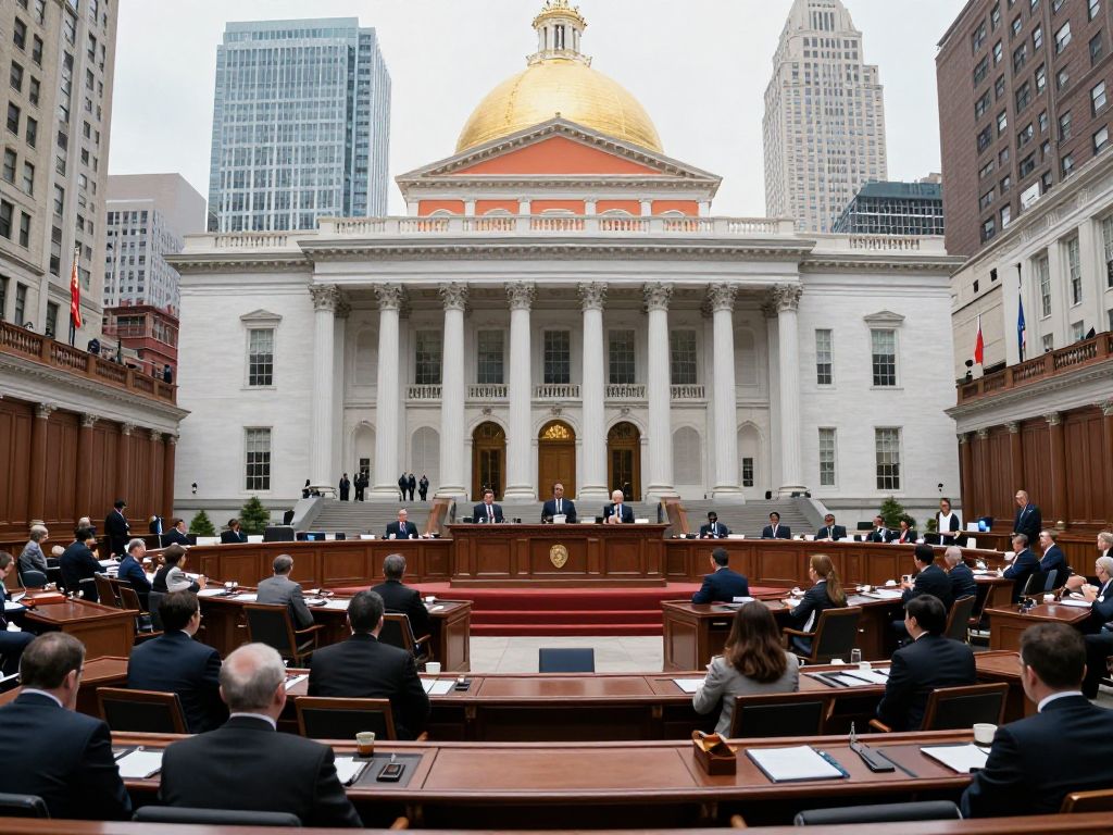 Massachusetts State Senate discussing property tax legislation