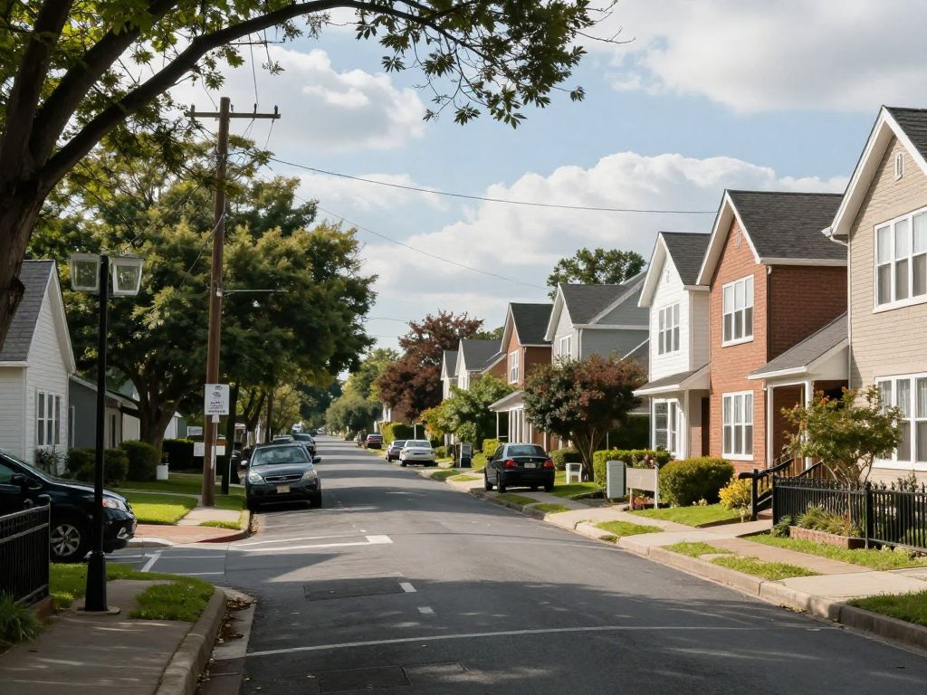 A calm street view in Mattapan, Boston, symbolizing peace and community hope.