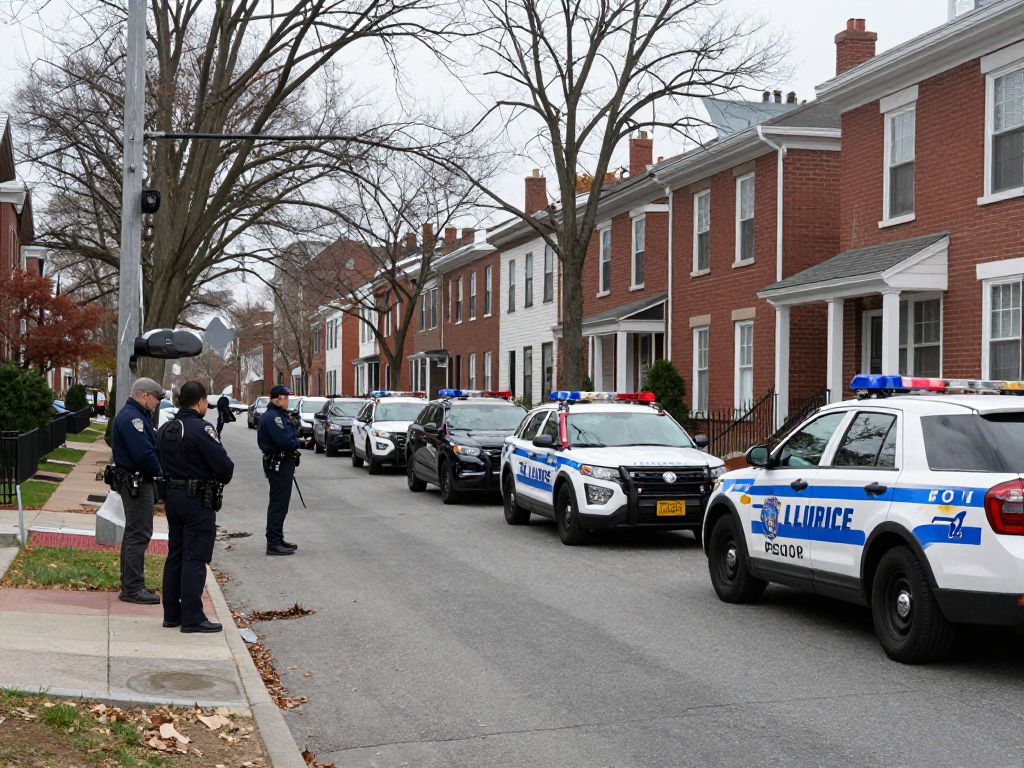 Police investigating a shooting scene on Stow Road, Mattapan.