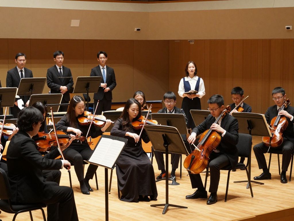 Orchestra performing in Dwight Hall