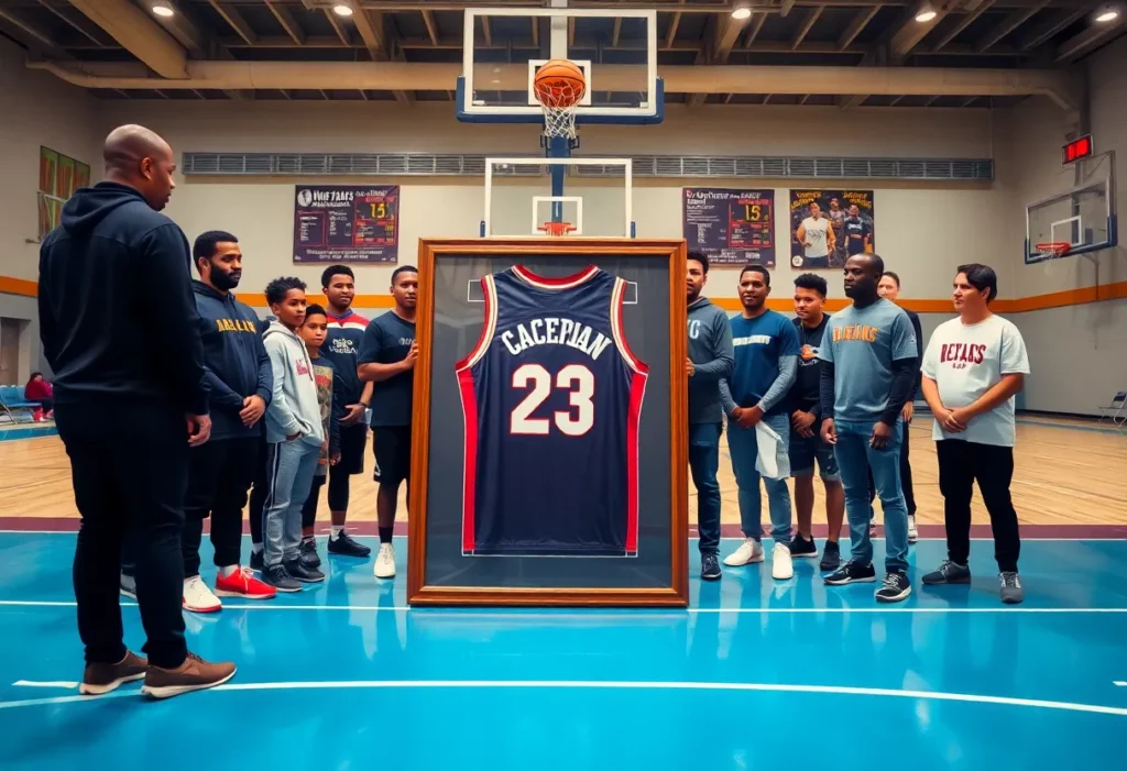 Framed jersey of Mike Babul displayed at North Attleborough High School