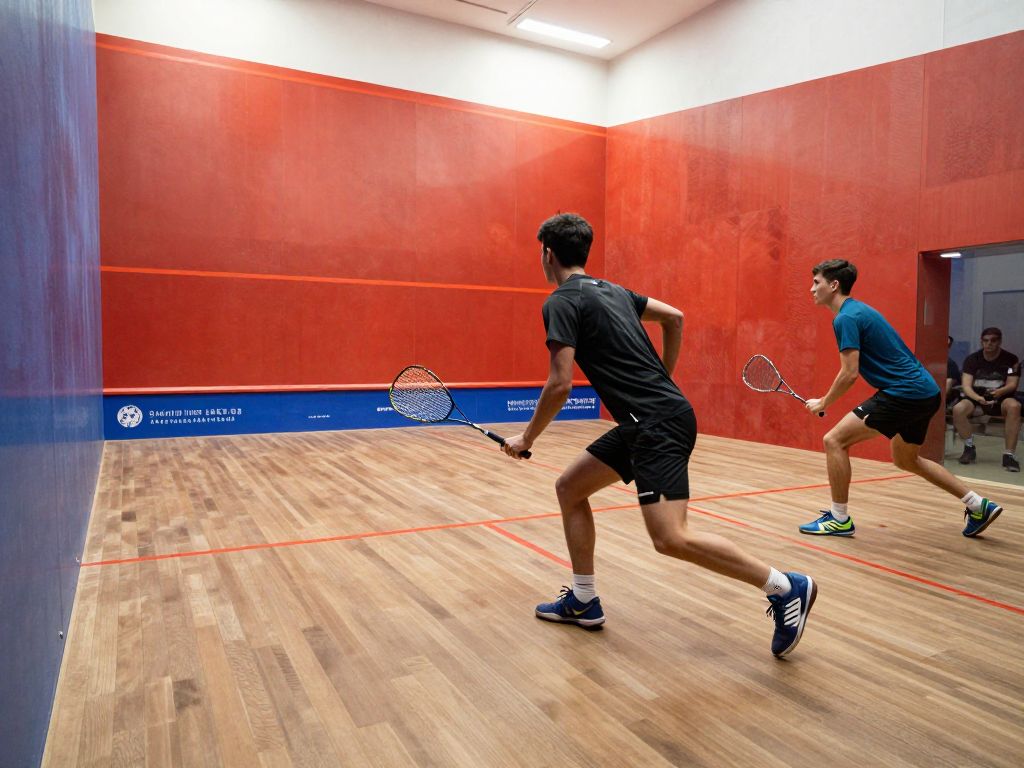 MIT squash players competing in a match