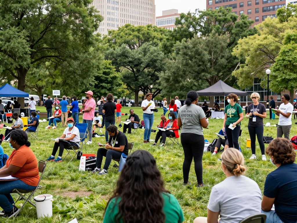 Community members participating in MLK Day activities in Boston