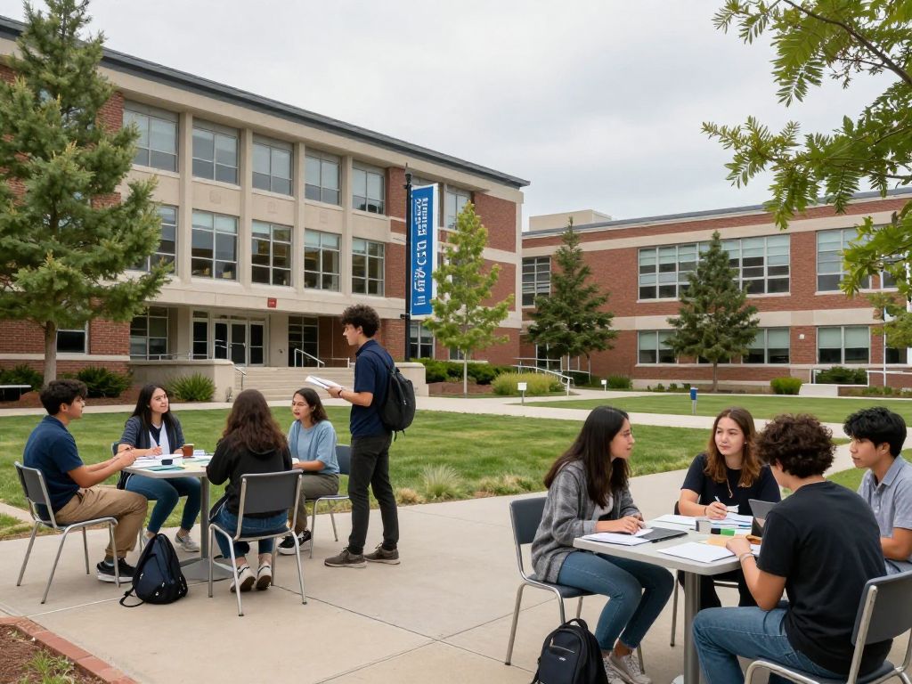 Students studying on the Northeastern University campus