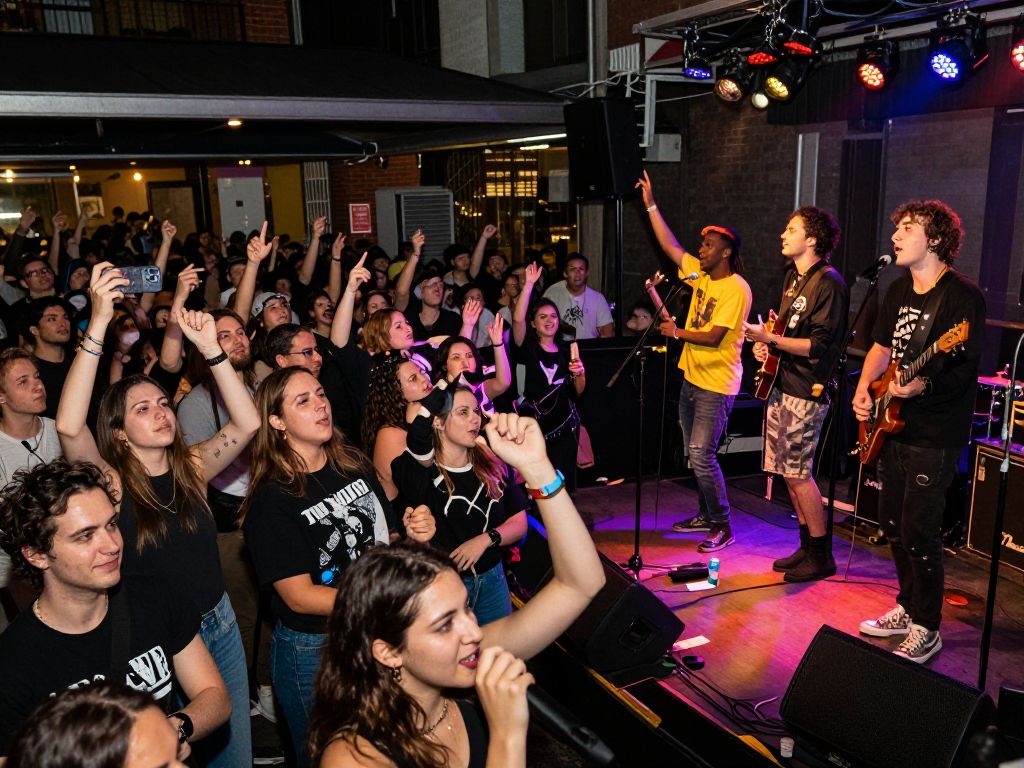 Rob Eberle performing live at the 'Lost Signal Live' concert in Boston