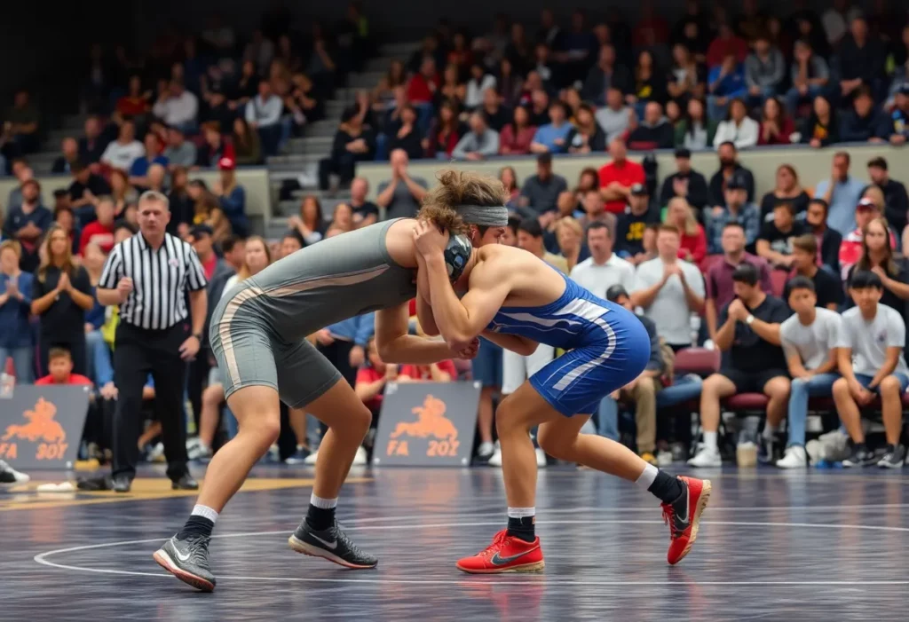 North Attleboro Rocketeers wrestling team competing at MLK Duals.