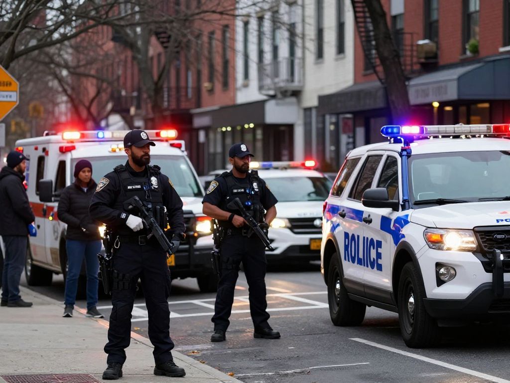 Police and emergency response at a shooting scene in Roxbury