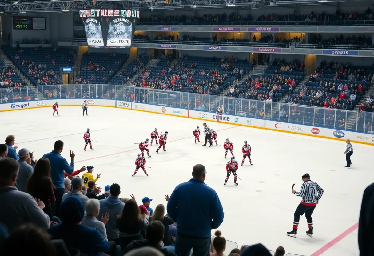 Ice hockey game between Scituate and Pembroke in a competitive matchup