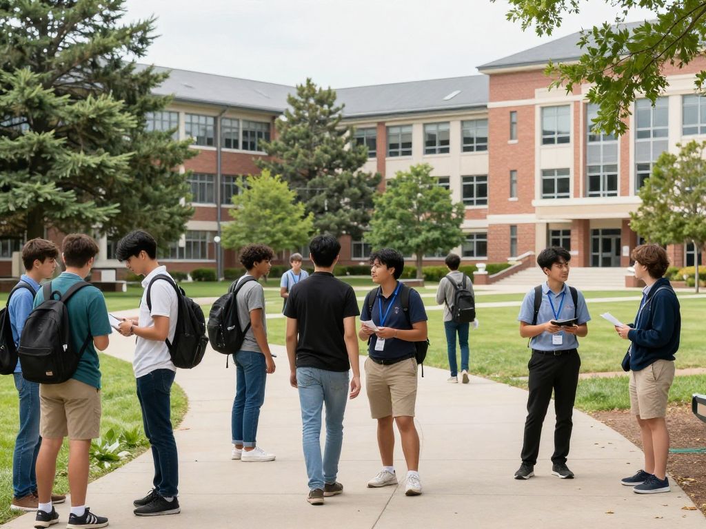 Students participating in orientation activities at Boston University and Boston College