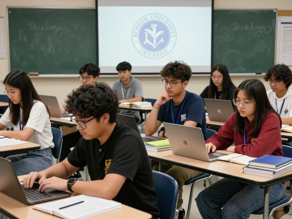 High school students engaged in learning at Boston University Academy