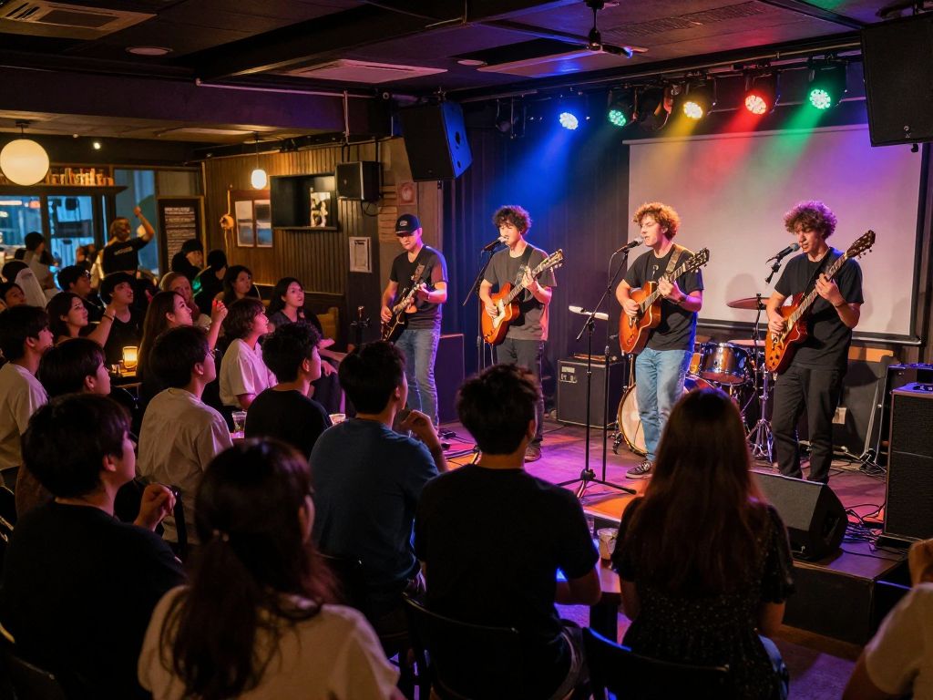 A lively Boston music scene at The Midway Cafe during The Spackles record release show.