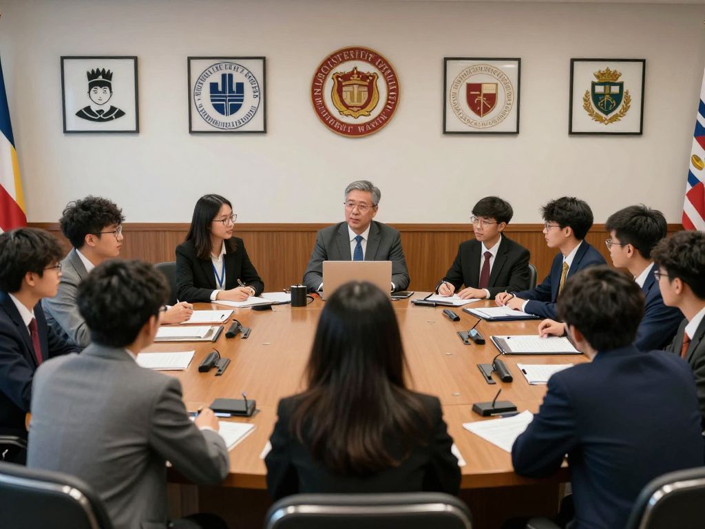 Students participating in a governance meeting at Tufts University