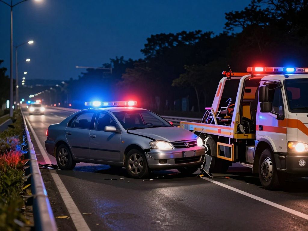 Emergency services responding to a two-vehicle crash on Route 24 in Randolph.