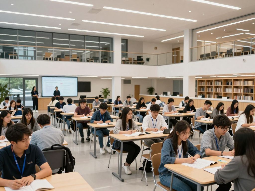 Diverse students engaged in discussions on a university campus representing UMass Amherst.