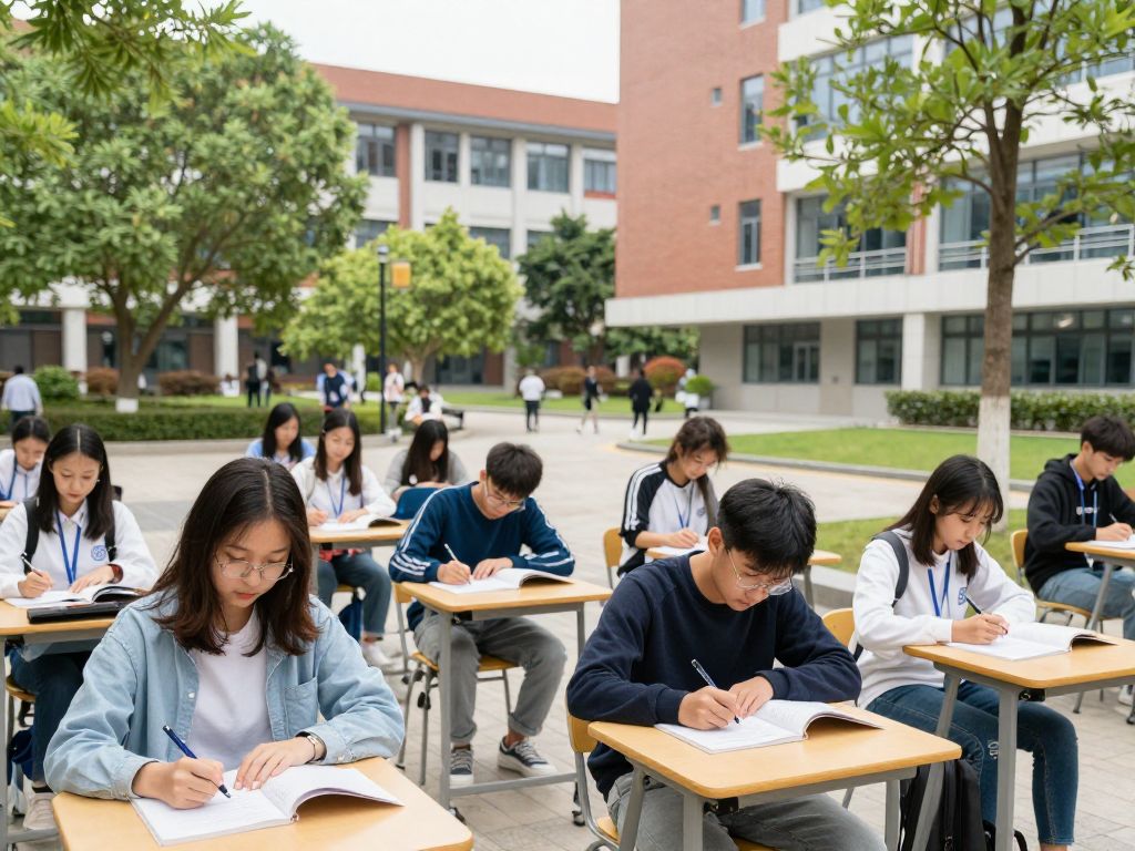 Students at UMass Boston participating in academic activities