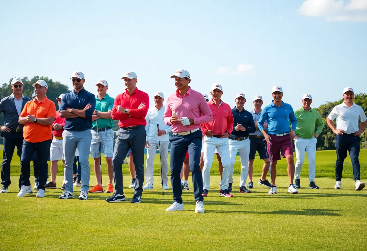 Golf tournament with team members wearing Under Armour apparel